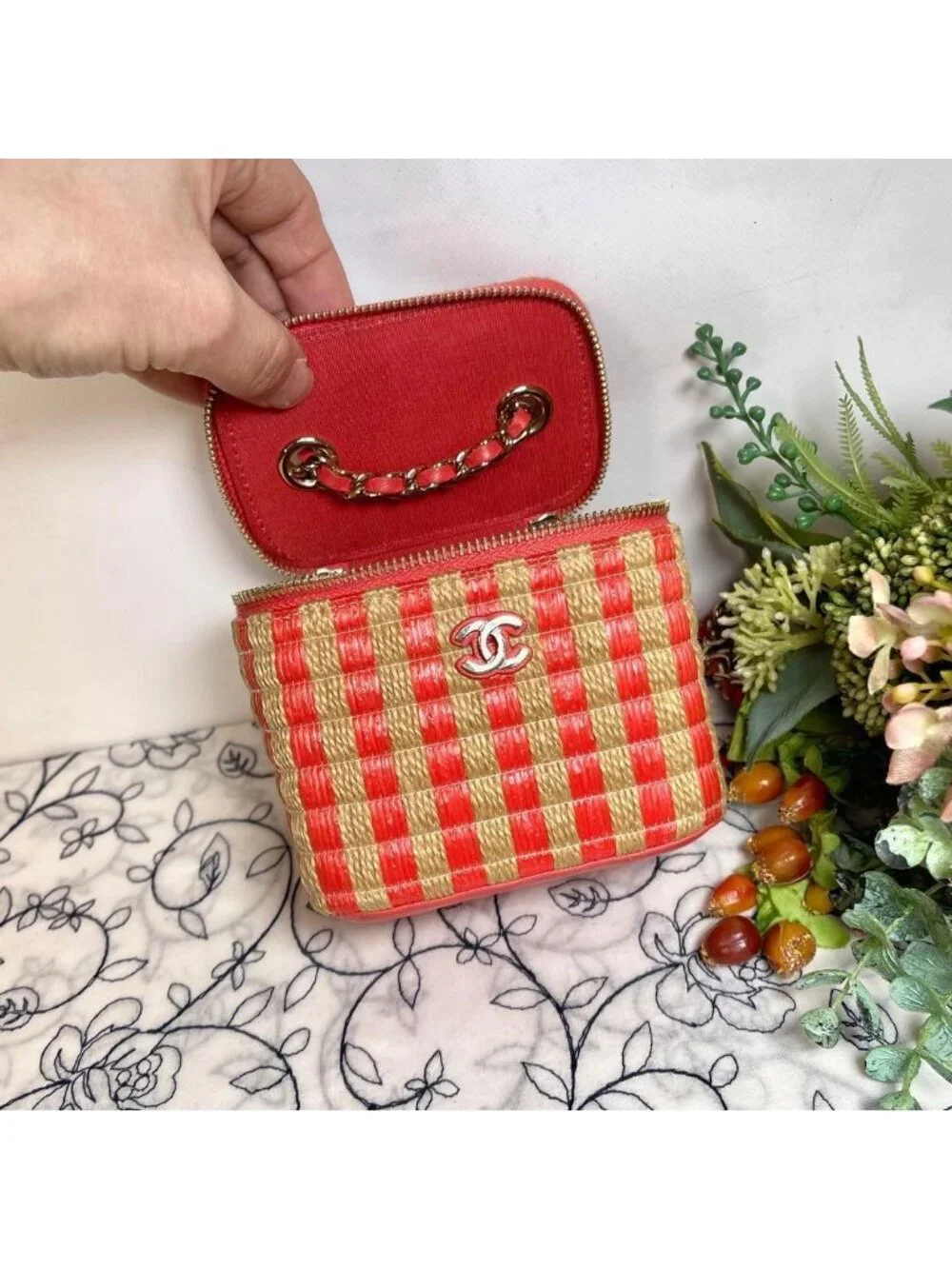 Chanel Chain Shoulder Vanity Basket Bicolor